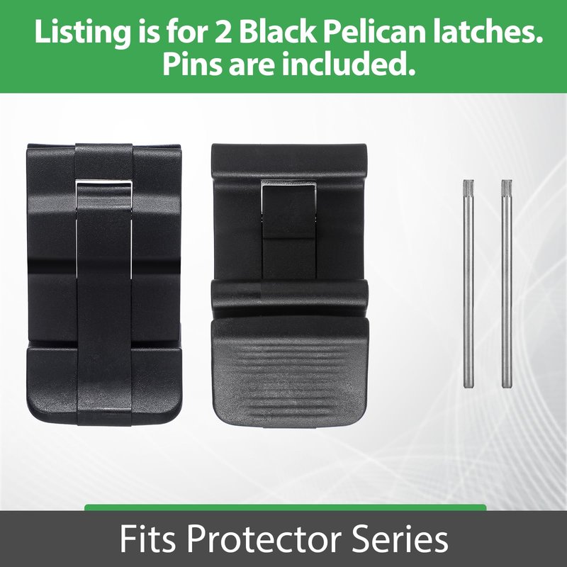Yaocom 2 Pieces Black Replacement Cooler Latches Black Cooler Latches Plastic Double Throw Medium Latches for Protector Series Compatible with Pelican Coolers