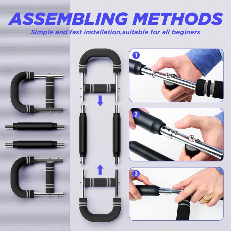M Mike Sport Twister Arm Trainer, Adjustable Chest Workout Equipment, Twister Arm Chest Exerciser Home Gym Strength Trainer, Portable Detachable Spring Workout Bar Home Fitness Equipment,70-110lbs