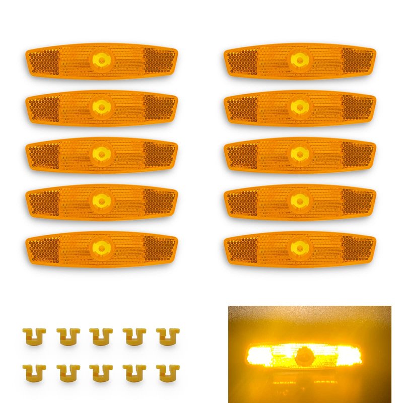 WELNENT Bicycle Wheel Reflectors JIS/BS/AS/CPSC 10pcs Warning MTB Road (Amber)