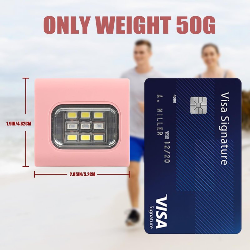 GOANDO Running Lights 2 Pack Safety Jogging LED Light Reflective Running Gear with USB Charging and Strong Magnetic Clip