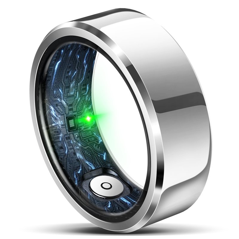 RIFESI Smart Ring for Women Men, Fashion Minimalist Fitness Ring & Sleep Tracker with Heart Rate,Blood Pressure, 5ATM Waterproof Health, No Subscription, Travel-Friendly Couple Gift (Gold, 011)