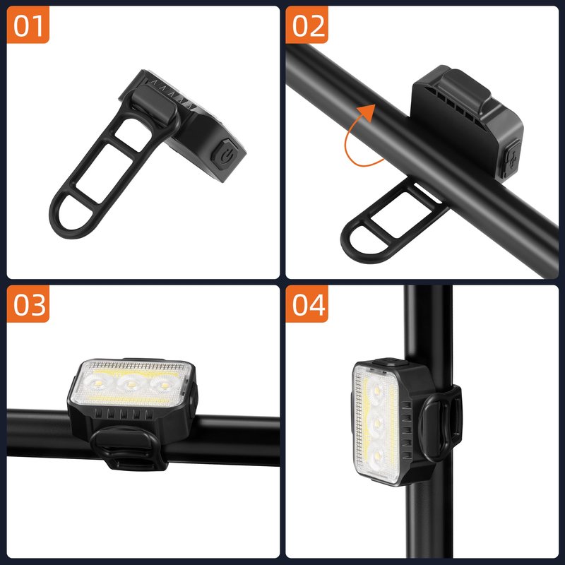 Heeykeey Bike Lights for Night Riding, USB Rechargeable Bike Lights Front and Back, Waterproof Bicycle Light, Bike Headlight and Tail Light Set,1.5 Hrs Fast Charging, Easy to Install