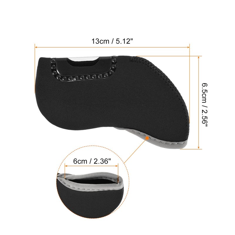 PATIKIL Golf Club Iron Head Covers, 10 Pack Visible Window Waterproof Protection Sleeve for Outdoor Sport, Black