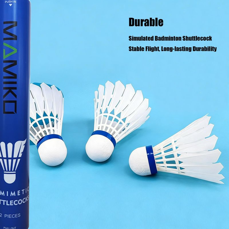 Mamiko Biomimetic Badminton Birdies 12 PCS,Nylon Badminton Shuttlecocks with Stability Durability for Baseball Batting Practice Training,Medium Speed Birdie Balls for Backyards Indoor Outdoor Sports