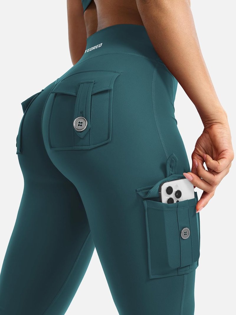 CoreFlex Women's High-Waisted Flare Leggings - Hidden Pockets, No Front Seam, Yoga & Gym Wear