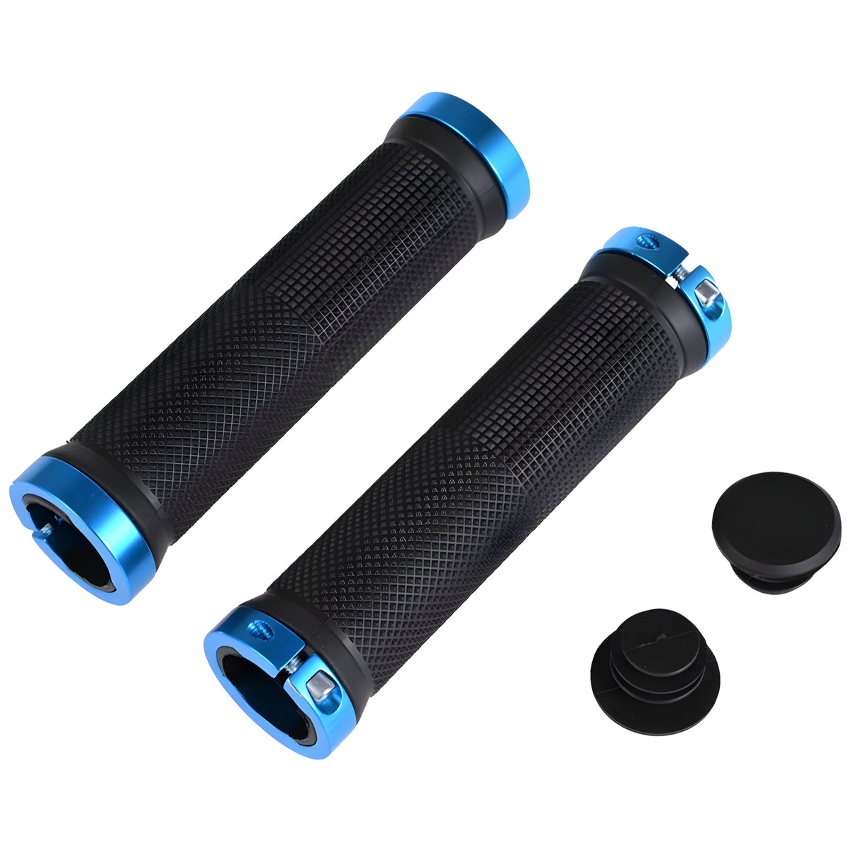 Ergonomic Rubber Bicycle Handlebar Grips for Mountain Bikes - Lock-On Ends
