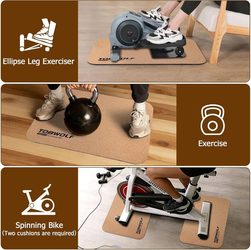 Non-Slip Workout Mat for Elliptical Machines - Stability & Floor Protection | Ideal for Under Desk Use