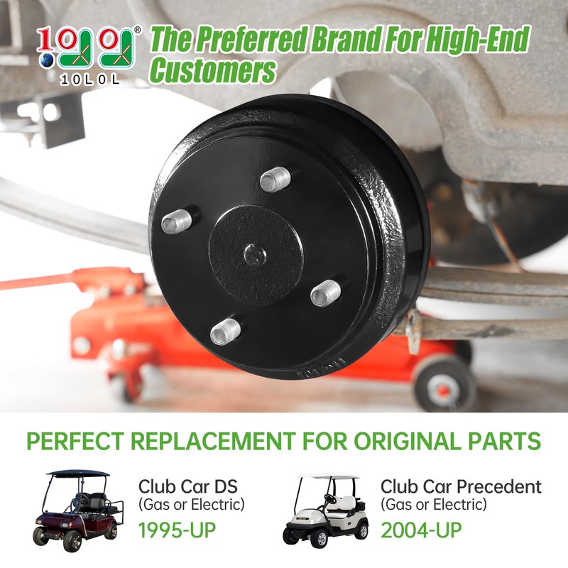 10L0L Golf Cart Brake Repair Kit for Club Car DS 1995-Up & Precedent 2004-Up, Brake Drums & Brake Shoes Spring Kit, Replace OEM 101791101 1018232-01 10603 1011466 101816301