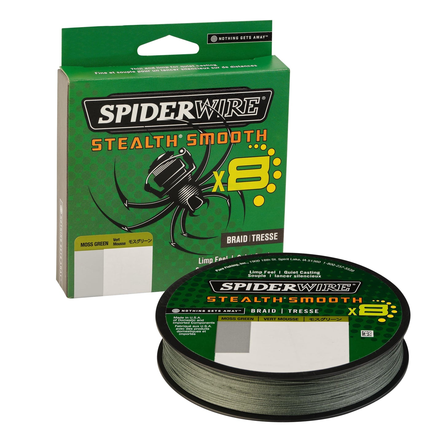 SpiderWire Stealth® Smooth Superline, Moss Green, 30lb | 13.6kg, 200yd | 182m Braided Fishing Line, Suitable for Freshwater Environments