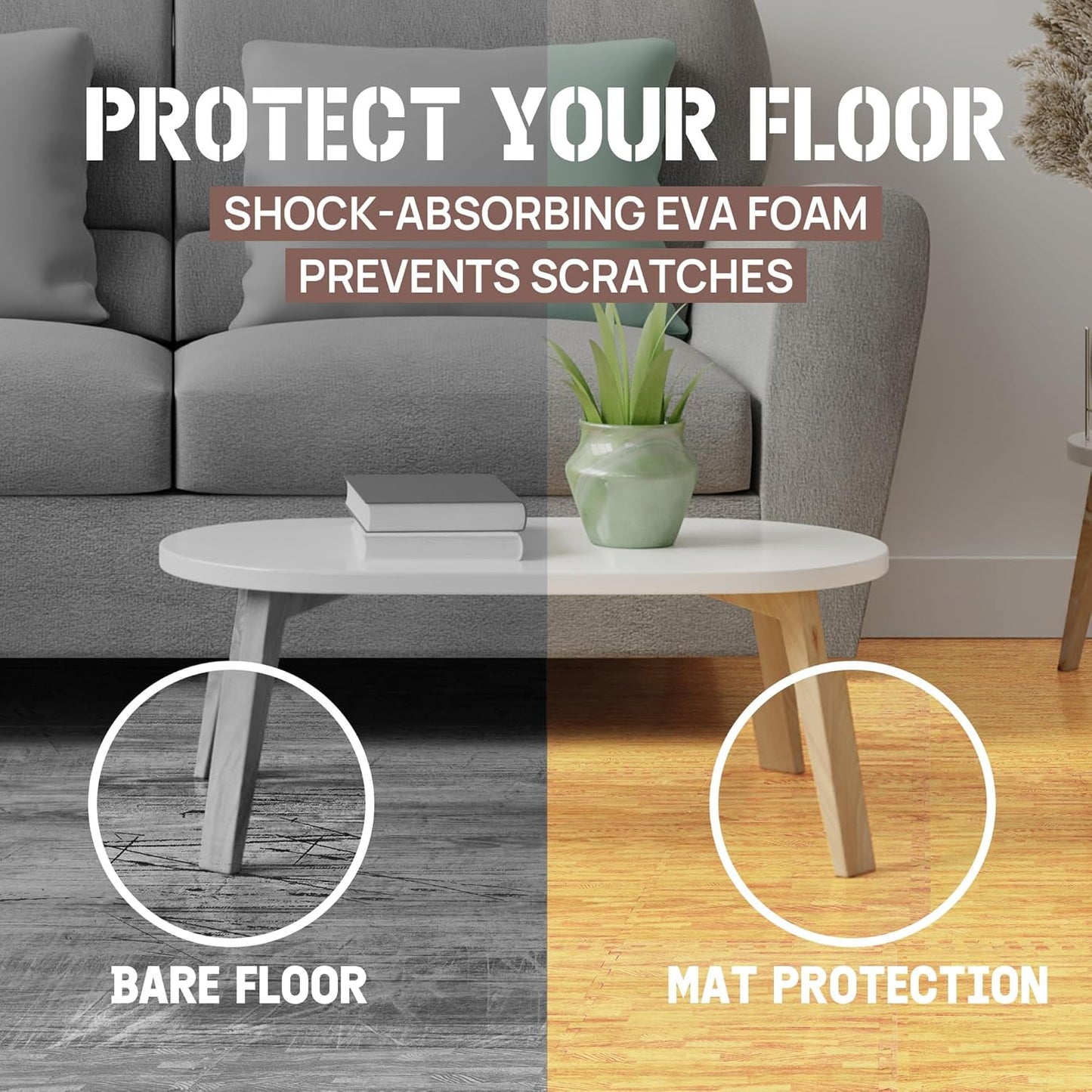EVA Interlocking Mats - Puzzle Floor Tiles for Home & Garage | Foam Padding, 11-32 SQFT Options