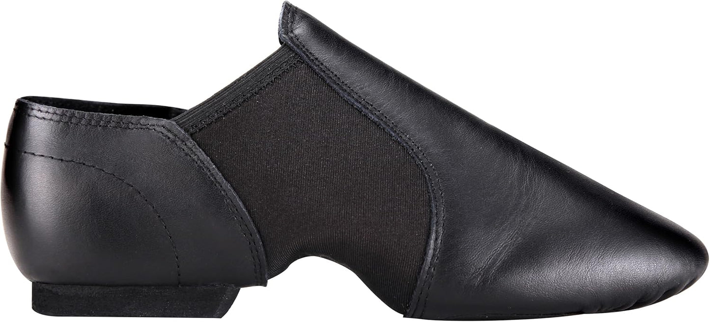 Unisex Leather Jazz Dance Shoes - Comfortable Slip-On Design for Men & Women