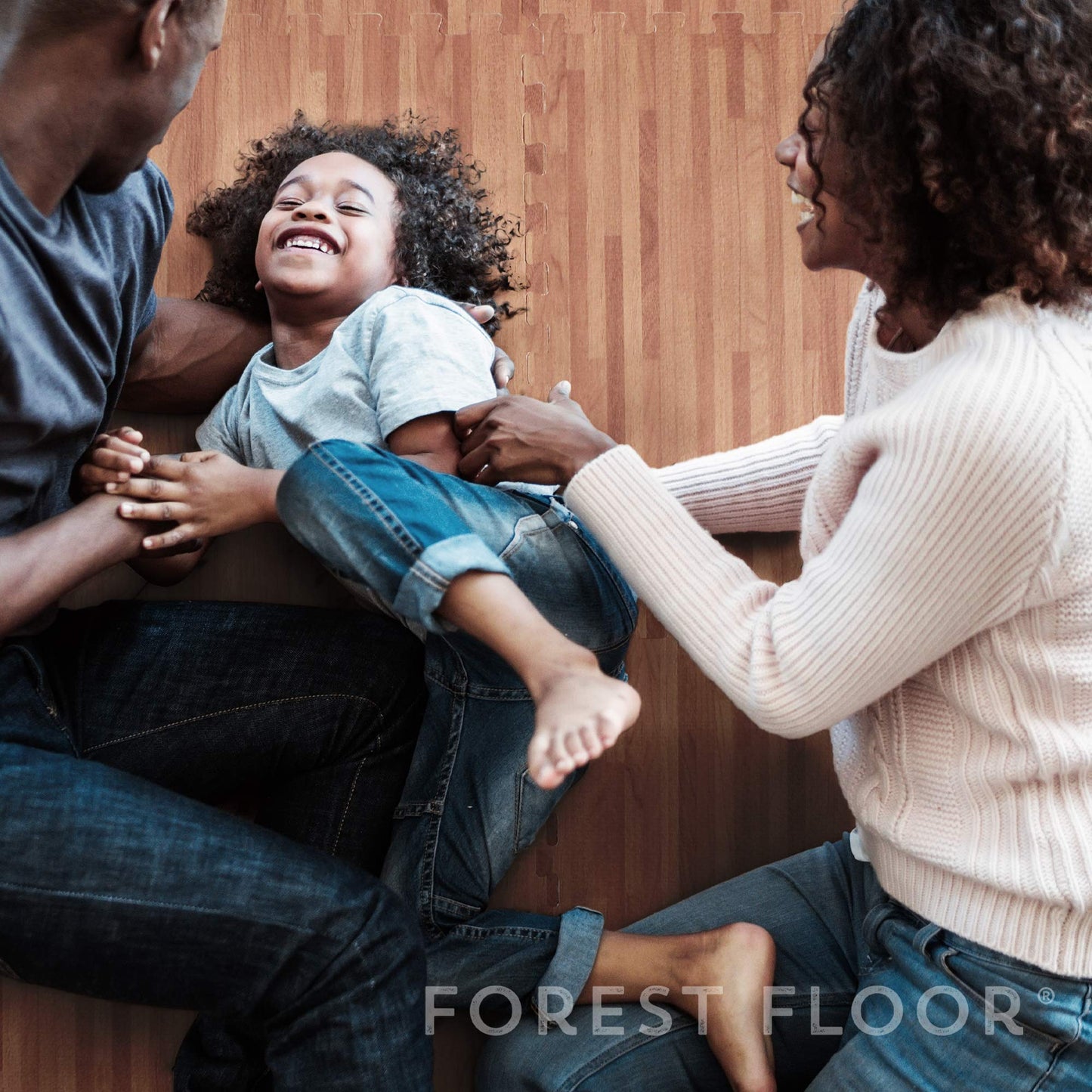 Forest Floor 3/8 Inch Thick Printed Foam Tiles, Premium Wood Grain Interlocking Foam Floor Mats, Anti-Fatigue Flooring – Stylish Flooring Solution, White Oak, 100 Sq Ft