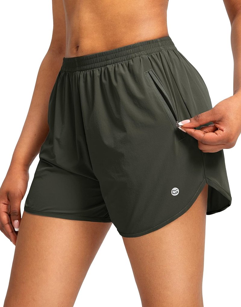 Women's Running Shorts - Quick Dry Athletic Gym Shorts with Zipper Pockets | Comfy Liner, 3" Length