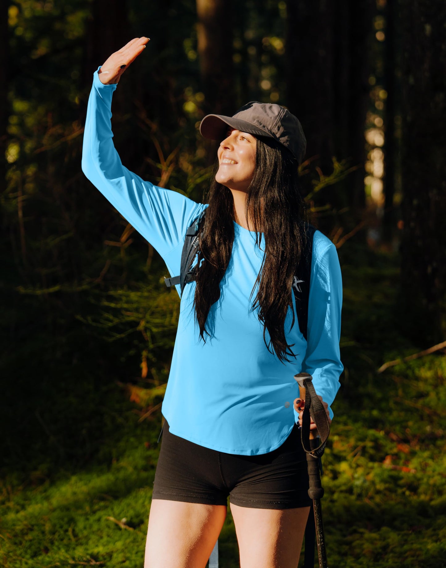 Women's Sun Shirts UPF 50+ Long Sleeve UV Protection Shirt Lightweight Quick Dry Workout Hiking Tops for Women(Sky Blue,M)