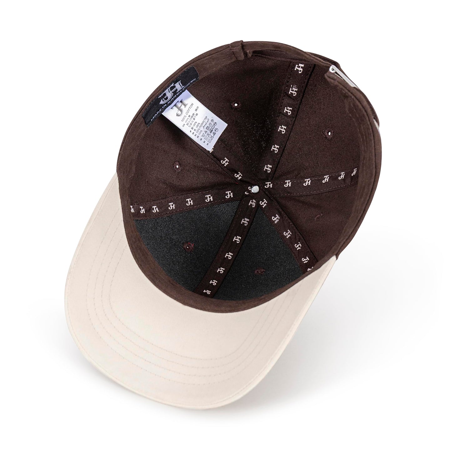 Mens Cap, Plain Baseball Cap, 100% Cotton, Adjustable Size, Casual Hat, Two Tone Color Combinations (Brown & White)