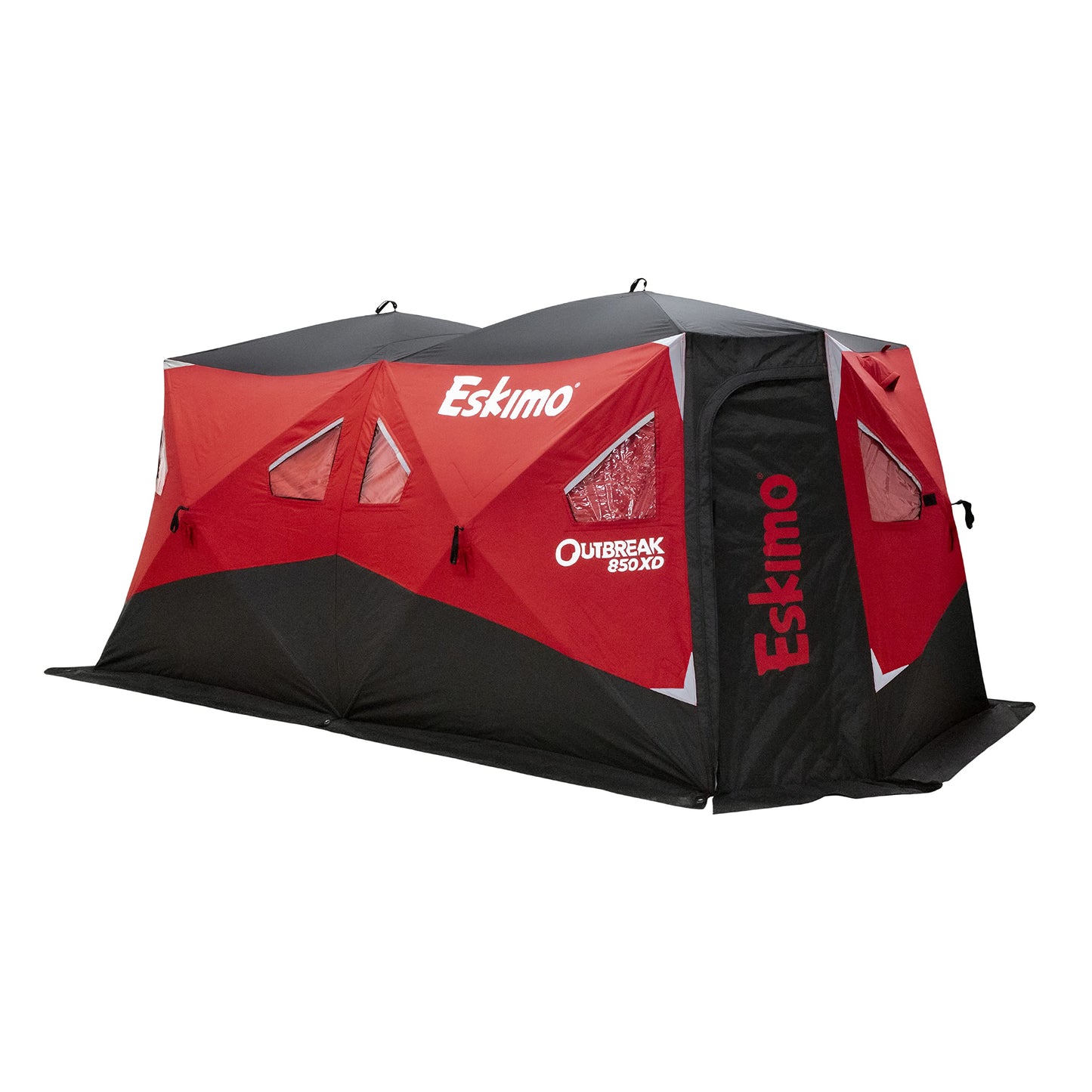 Eskimo Outbreak 850XD Pop-up Portable Insulated Ice Fishing Shelter, 114 sq ft. & 35600 Pistol Bit 8" Ice Auger Drill Adaptive Ice Auger Weighs only 3.9 Pounds, Centering Point