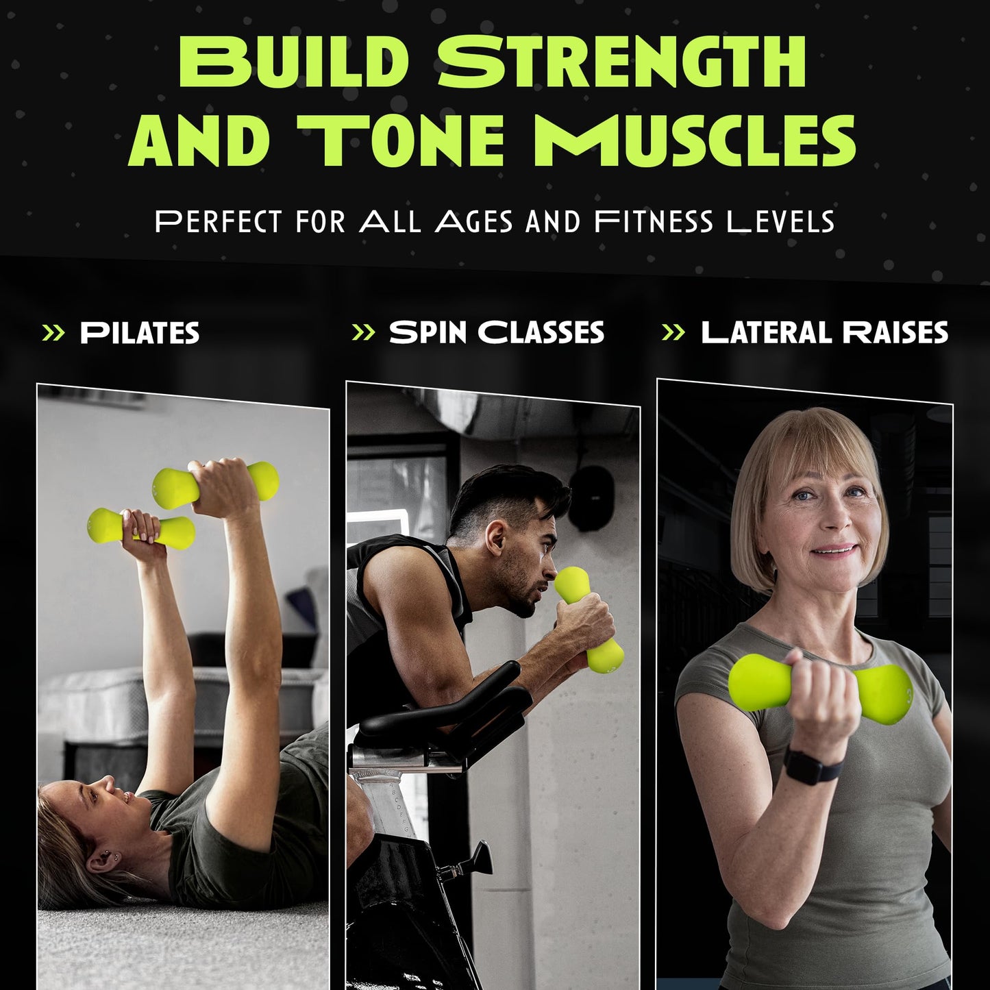 Rage Fitness Hand Weights, PVC Coated Steel, Texturized Rubber, Anti-Slip Grip - Dumbbell Set of 2 (3 lb), Home Gym Strength Training Free Weights For Men, Women of All Ages