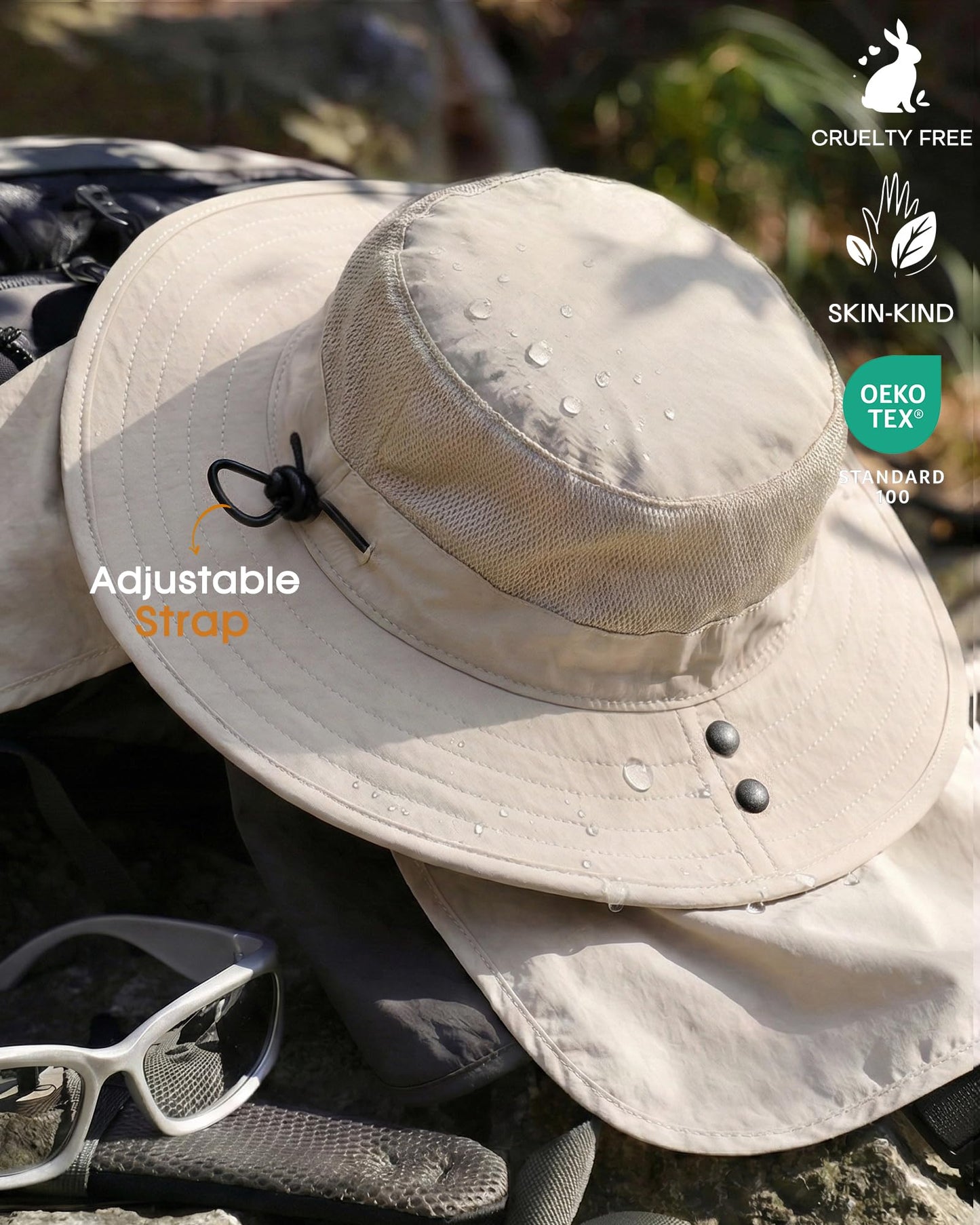 FURTALK Sun Hats for Men Face Cover Neck Flap with Wide Brim Fishing Hats
