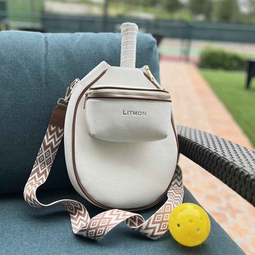 Pickleball Gifts for Women – Paddle Bag, Leather Crossbody with Adjustable Strap & Fence Hook – Stylish Everyday Design