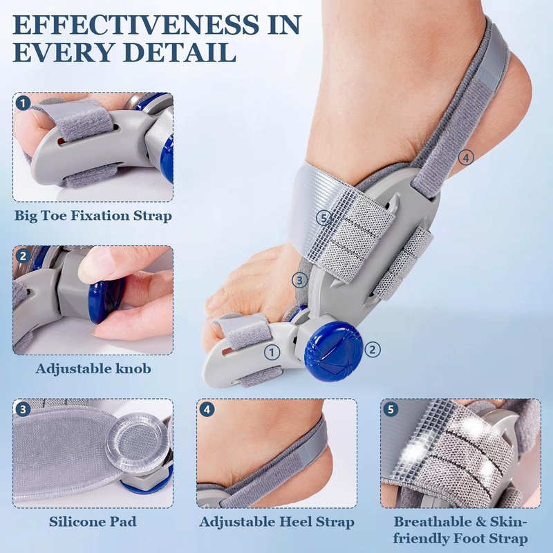 Bunion Corrector for Women Men, Adjustable Big Toe Straightener Bunion Fix, Bunions Splint Brace with Non Slip Separators, Treatremedy Alignment Correction for Hallux Valgus Foot Pain Relief