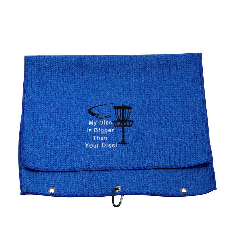 Funny Disc Golf Towel Golf Towel Embroidered Golf Towel Gift My Disc is Bigger Than Your Disc Golf Towel with Clip (Bigger Than Your Disc)