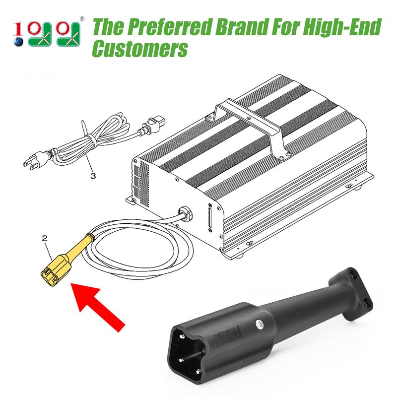 10L0L 48V Battery Charger Plug Connector Kit 3-Pin for Yamaha Drive G29, YDRE Golf Cart, Replace OEM #JW9-82174-00