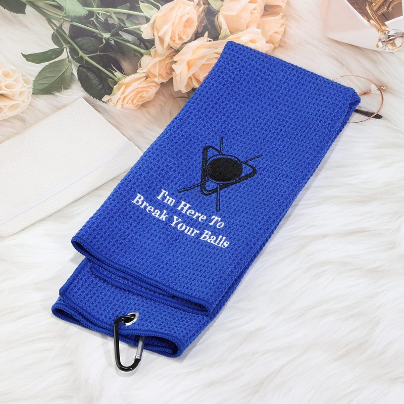 MEIKIUP Billiards Billiard Cue Towel 8-Ball Pool Cue Clean Gift Pool Player Gift Embroidered Billiards Towel I Am Here to Break Your Balls (Break Your Balls)