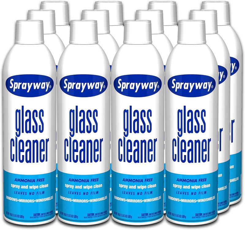 Sprayway Glass Cleaner - Streak-Free Foaming Spray for Home & Auto | 19 oz. (Pack of 12)