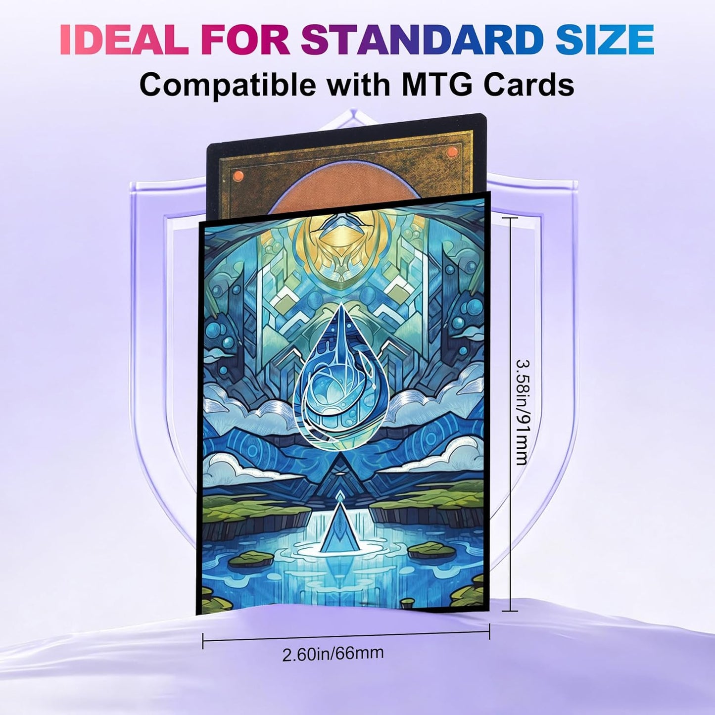 MTG Card Sleeves - 100ct Clear Front & Matte Textured Back - Island Art Deck Protector for Magic The Gathering