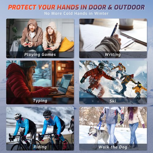 Heated Gloves for Men Women- Rechargeable Electric Touchscreen Cold Winter Work Arthritis Pain Relief Hand Warmers Hot Compress, Heated Gloves for Cold Winter Arthritis Hands Hunting Skiing (M)