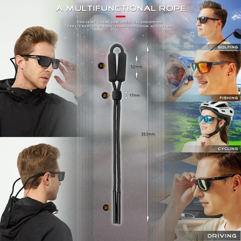 ATTCL Bundles Sports Polarized Sunglasses For Men Women Cycling Driving Fishing: (5001-black)+(1124-black)