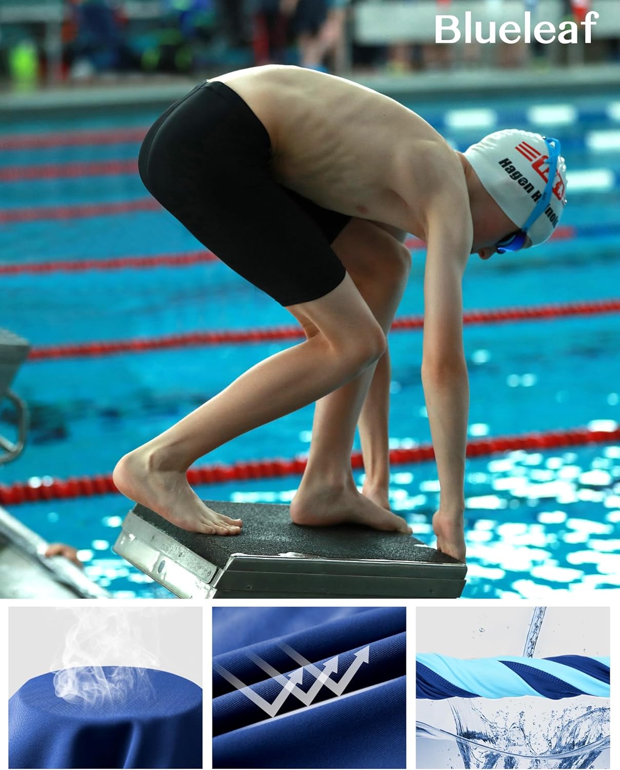 Boys' Swim Jammers - Youth Competitive Racing Swim Shorts | Quick-Dry, UPF 50+ Protection