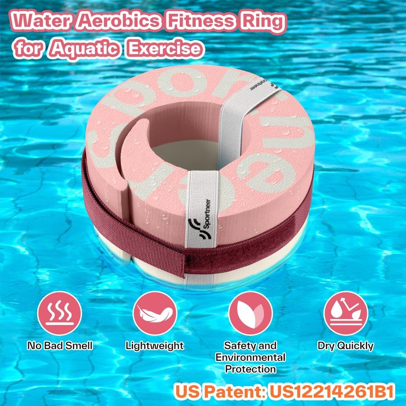 Foam Aquatic Cuffs - Water Aerobics Float Ring with Adjustable Webbing | Pool Exercise Equipment Set