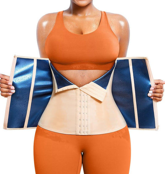 TrainingGirl Waist Trainer for Women Lower Belly Waist Trimmer Corset Tummy Wrap Workout Sweat Belt Band Sports Sauna Suit