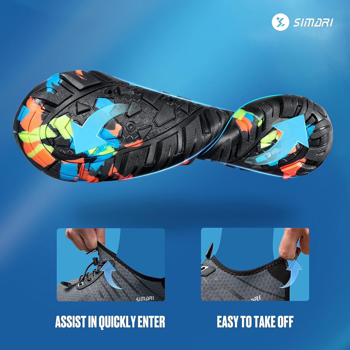 Water Shoes for Men & Women - Quick-Dry Barefoot Aqua Socks | Lightweight Non-Slip Swim Shoes for Surfing, Beach Sports, Kayaking