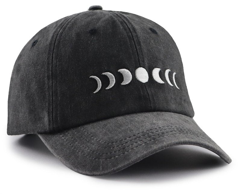 Moon Accessories for Women Men, Classic Moon Baseball Cap, Cute Moon Decor Hat, Christmas Fathers Mothers Day Birthday Gifts for Mom Dad Grandpa Black