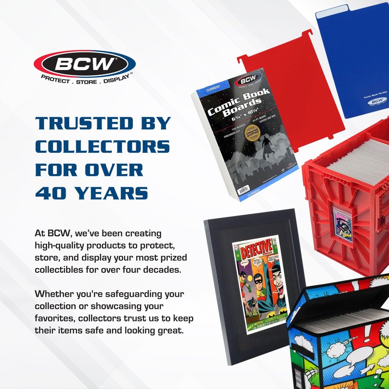 BCW Magazine Bags and Backing Boards Combo - 100 ct | Acid-Free Polypropylene Bags for Current Magazines | 24pt Solid Bleached Sulfate Boards | Archival-Quality Protection for Collectible Magazines