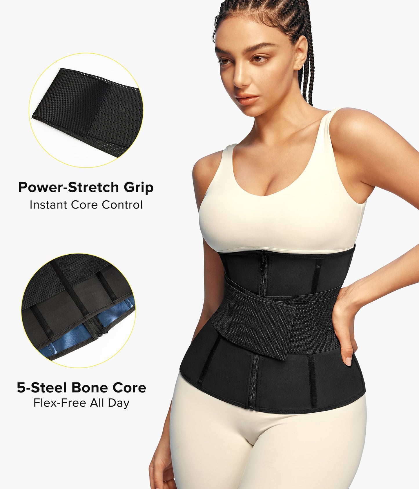 Junlan Sweat Waist Trainer for Women - Sauna Waist Trimmer for Working Out(Blue,Small)