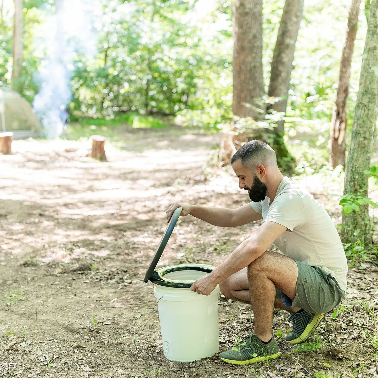 Dunny Seat Portable Outdoor Toilet Bucket Seat with Lid - Universal Fit for Most 5-Gallon Buckets - Durable and Comfortable Camping - Emergency Preparedness Solution