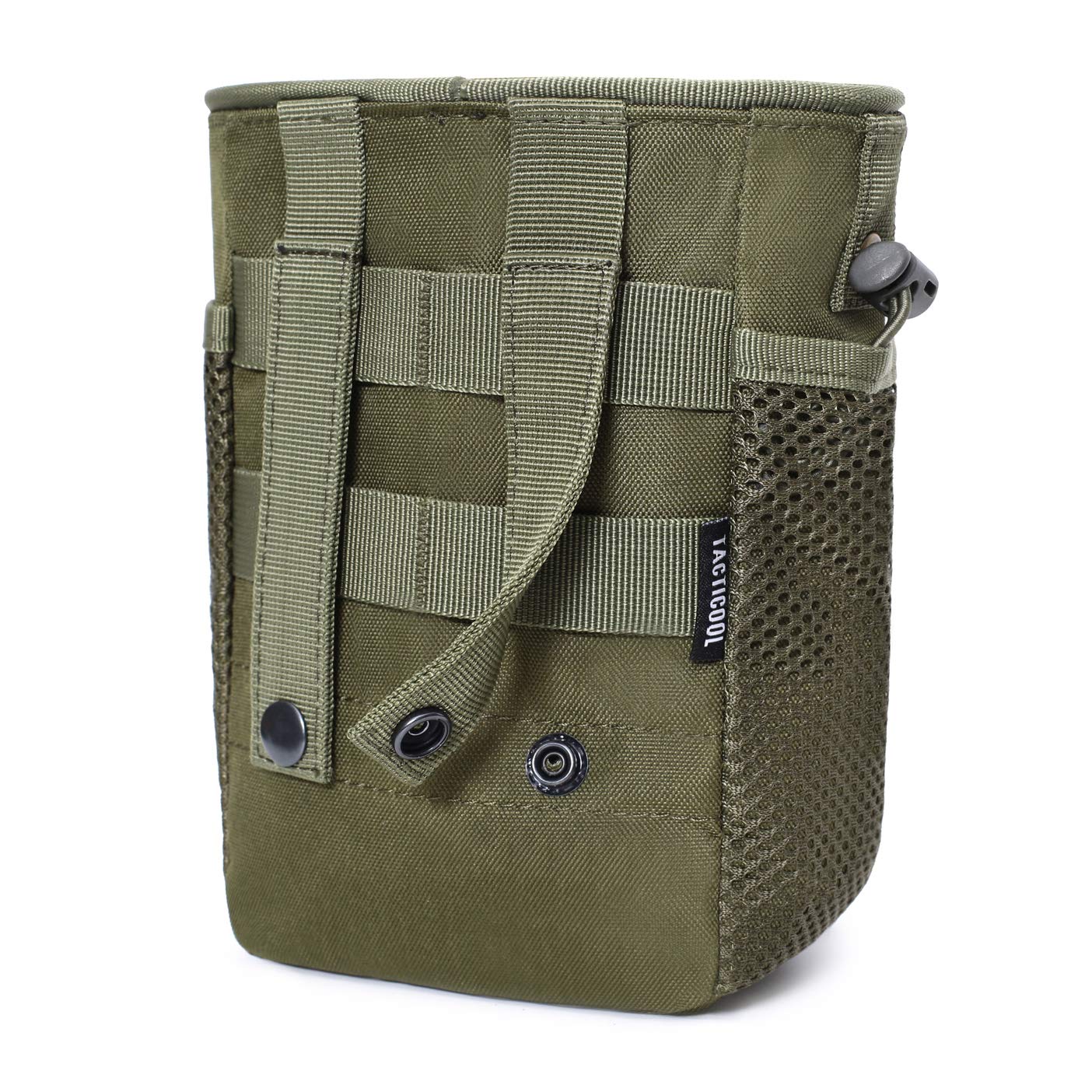 Tactical Molle Drawstring Magazine Dump Pouch, Adjustable Military Utility Belt Fanny Hip Holster Bag Outdoor Ammo Pouch (Army Green)