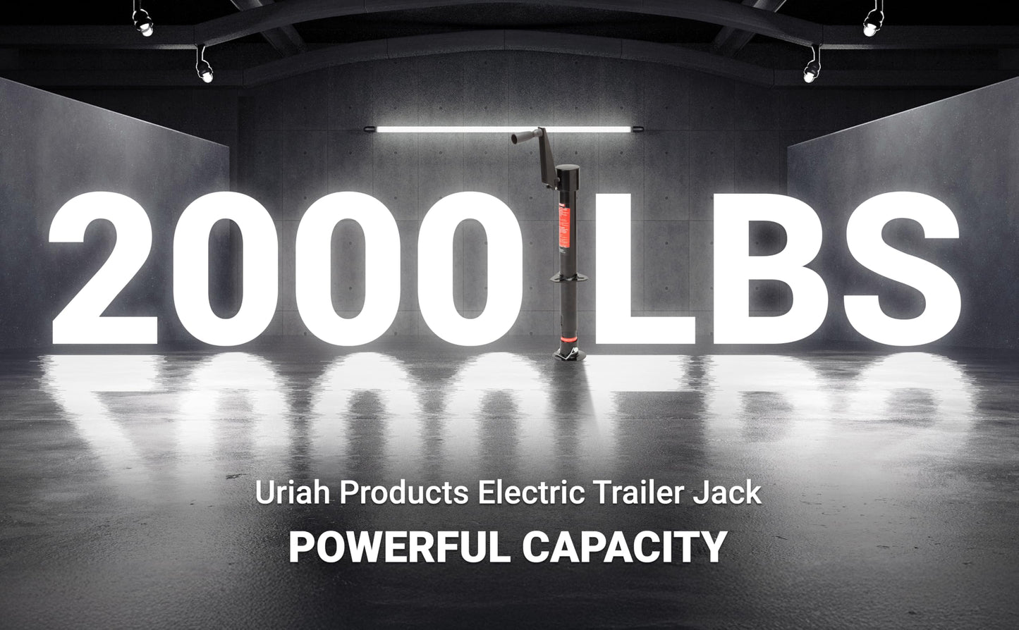Aluma-Tow UC200020 Trailer Jack 2000 lbs., Power Tongue Jack, A-Frame, Heavy Duty Swivel Boat Trailer Jack, Manual Crank Handle, 9"-23" for Lifting Trailers, Campers & RVs & Boats