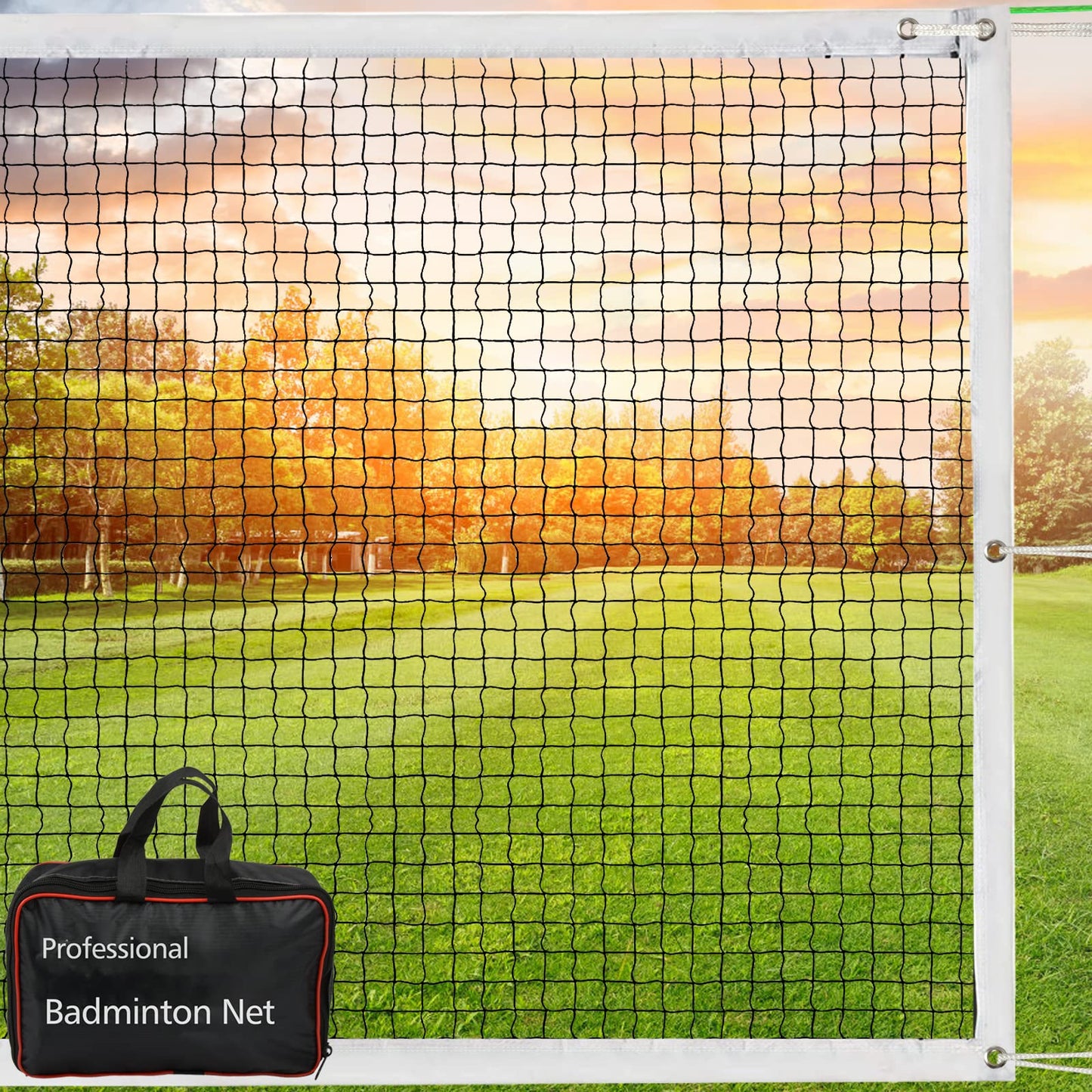 Professional Badminton Net for Backyard, Portable With Bag, Volleyball Net Outdoor, Replacement for Beach Schoolyard Competition, Size 20FT X 2.5FT