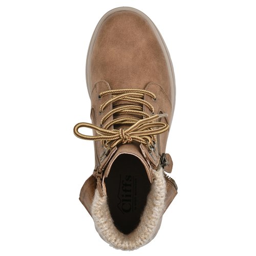 CLIFFS BY WHITE MOUNTAIN Women's Shoes Hope City Hiker Boot, Tan/Fabric/Sweater, 6.5 W