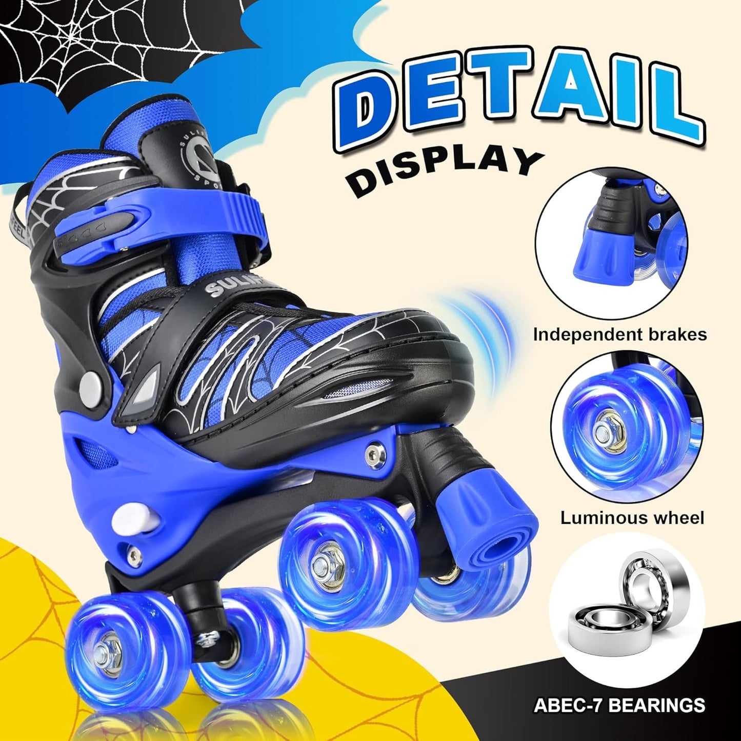 Adjustable Kids Roller Skates - Light-Up Wheels for Ages 3-12 | Perfect Beginner Gift for Indoor & Outdoor Fun