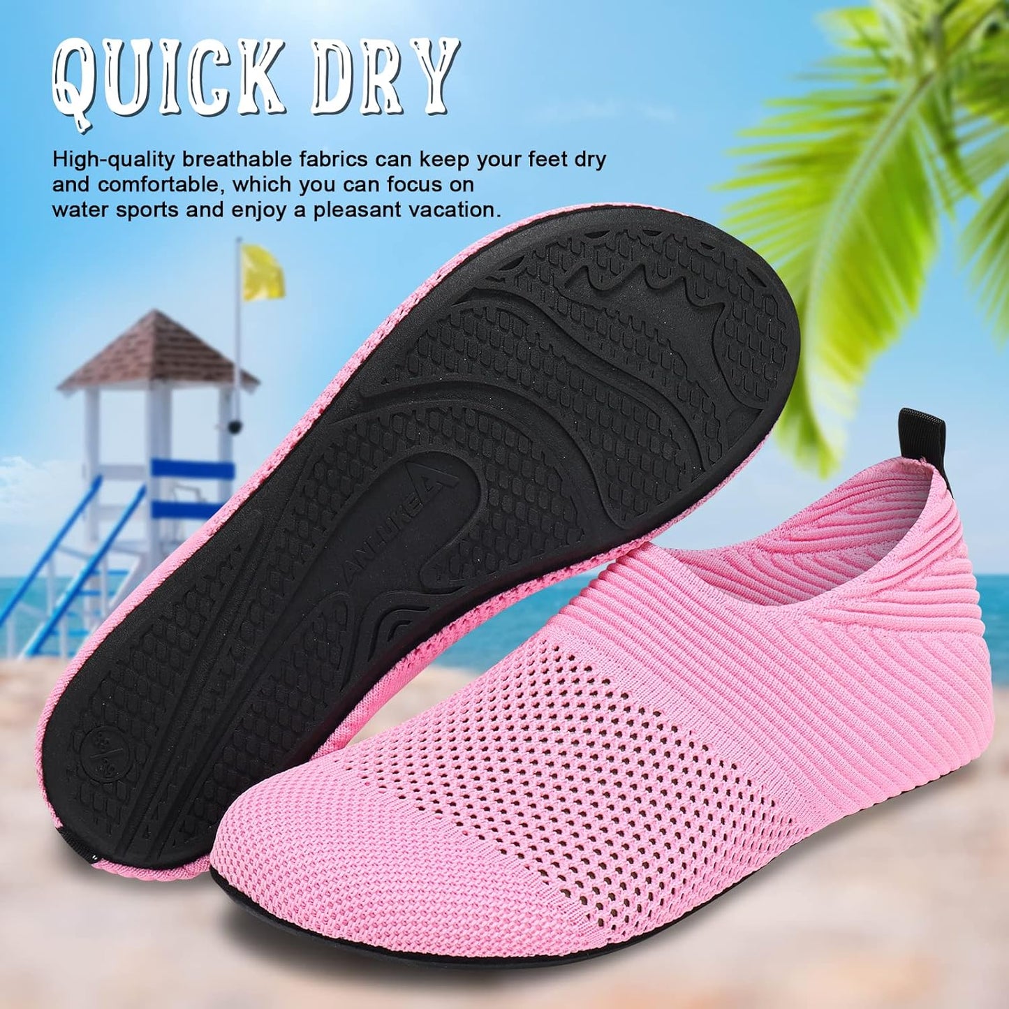 Water Shoes for Women & Men - Barefoot Quick-Dry Aqua Socks for Beach, Swim & Surf | Lightweight & Comfortable