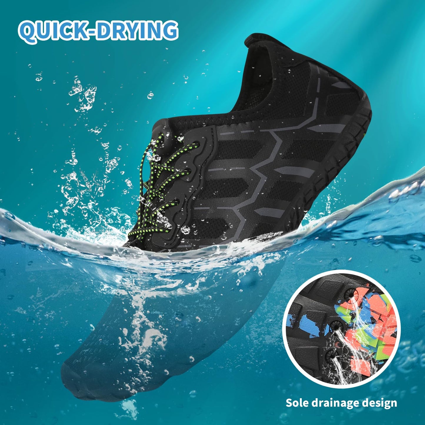 Water Shoes for Women Men Beach Shoe Women Swim Pool River Barefoot Shoes Quick Dry Slip-on for Pool Beach Surf Water Park Yoga