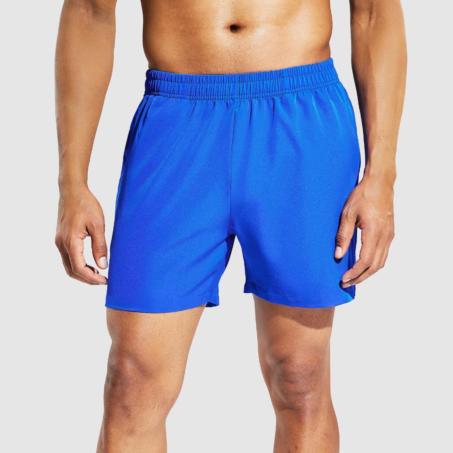 Haimont Men's Quick Dry Running Shorts with Pocket Elastic Waist Athletic Workout Exercise Fitness Shorts, 5 Inch Royal Blue, S