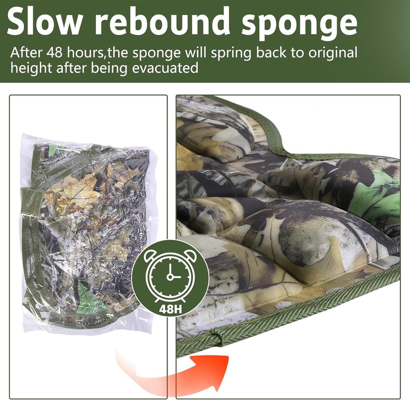Wearable Hunting Seat Cushion - 22.8'' x 14.5'' Lightweight EVA Foam Pad | Portable Camo Outdoor Seat for Hiking, Ice Fishing, Rock Climbing