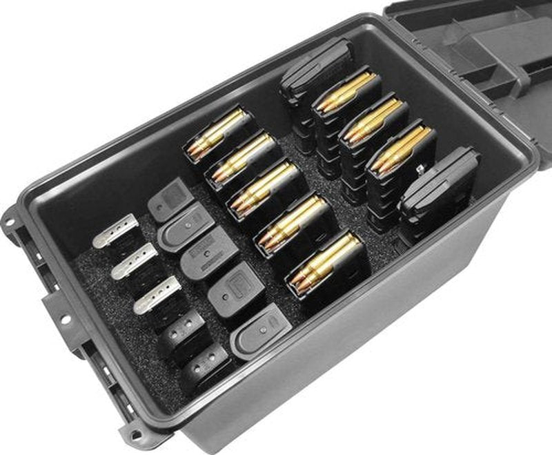 MTM Tactical Mag Can Multi Mag for 223/5.56 Magazines and 9mm to 45 ACP Magazine Storage TMCLE,Black & Walker's Razor Slim Electronic Muff, Black