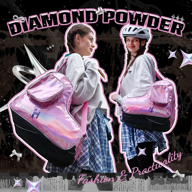 Roller Skate Bag - Stylish Holographic Design | Spacious, Waterproof & Breathable for Inline & Ice Skates